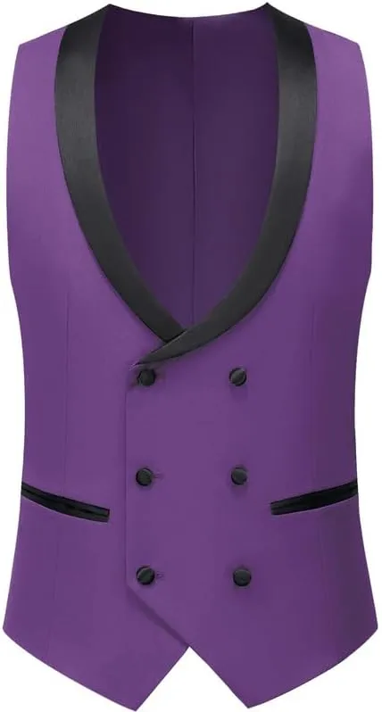 MAGE MALE Men's 3 Piece Suit One Button Slim Fit Formal Wedding Prom Tuxedo Suits Party Dinner Blazer Vest Pants Set