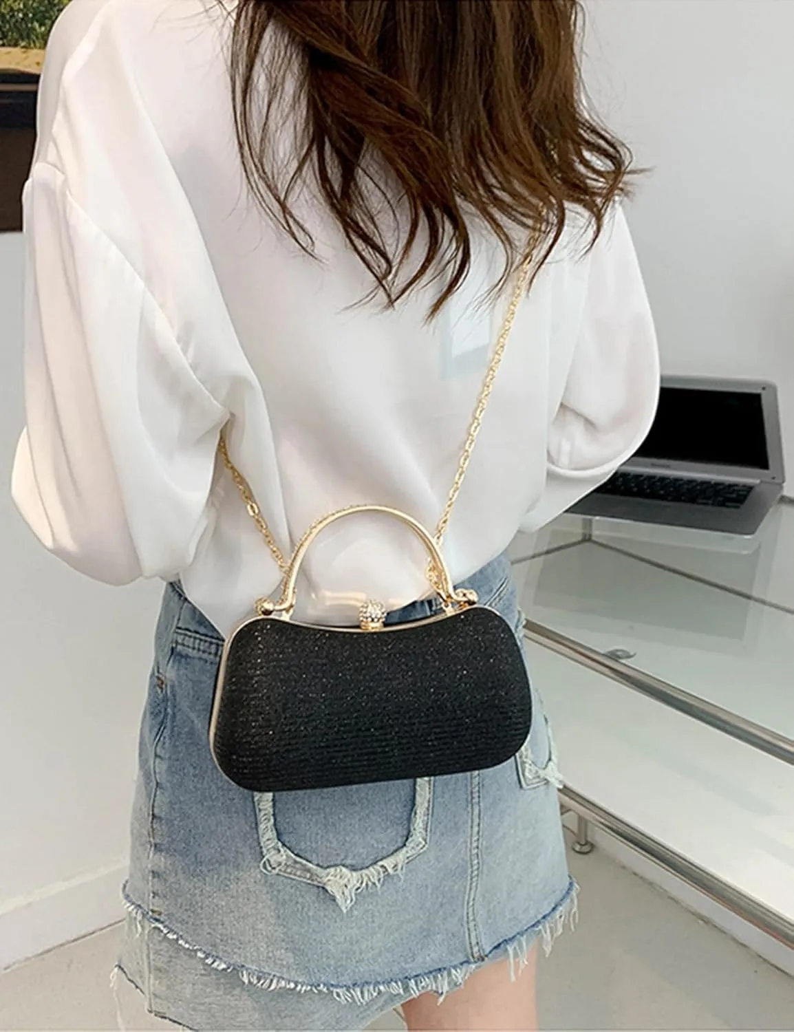 meilun Women's Rhinestone Clutch Evening Bags Sparkly Glitter Party Clutches Wedding Purses Cocktail Prom Satchel Handbags