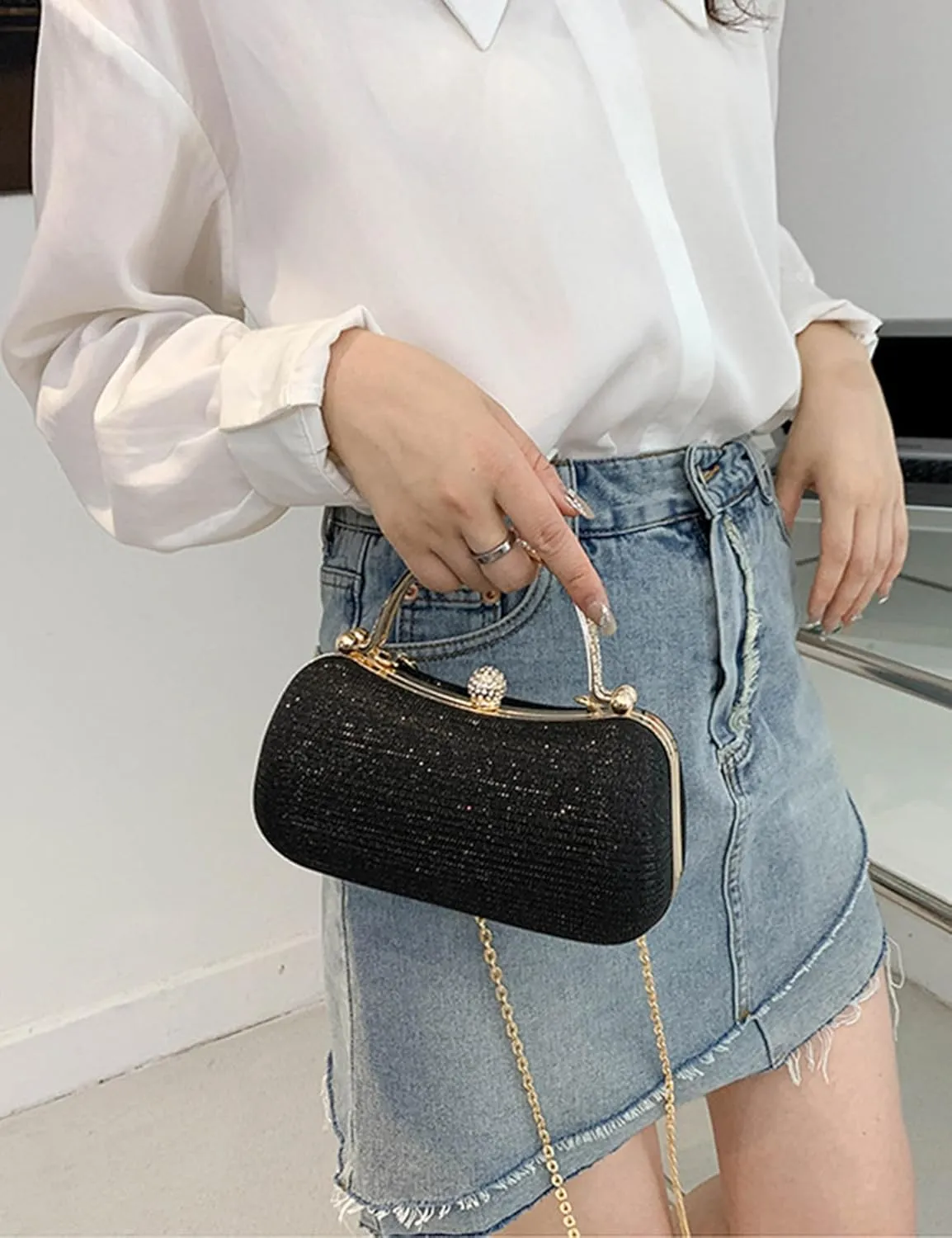 meilun Women's Rhinestone Clutch Evening Bags Sparkly Glitter Party Clutches Wedding Purses Cocktail Prom Satchel Handbags