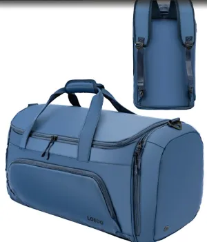 Mens 3 In 1 Convertible Garment Bags for Travel with Shoe Compartment, High Capacity Folding Suit Bag Travel (Blue)