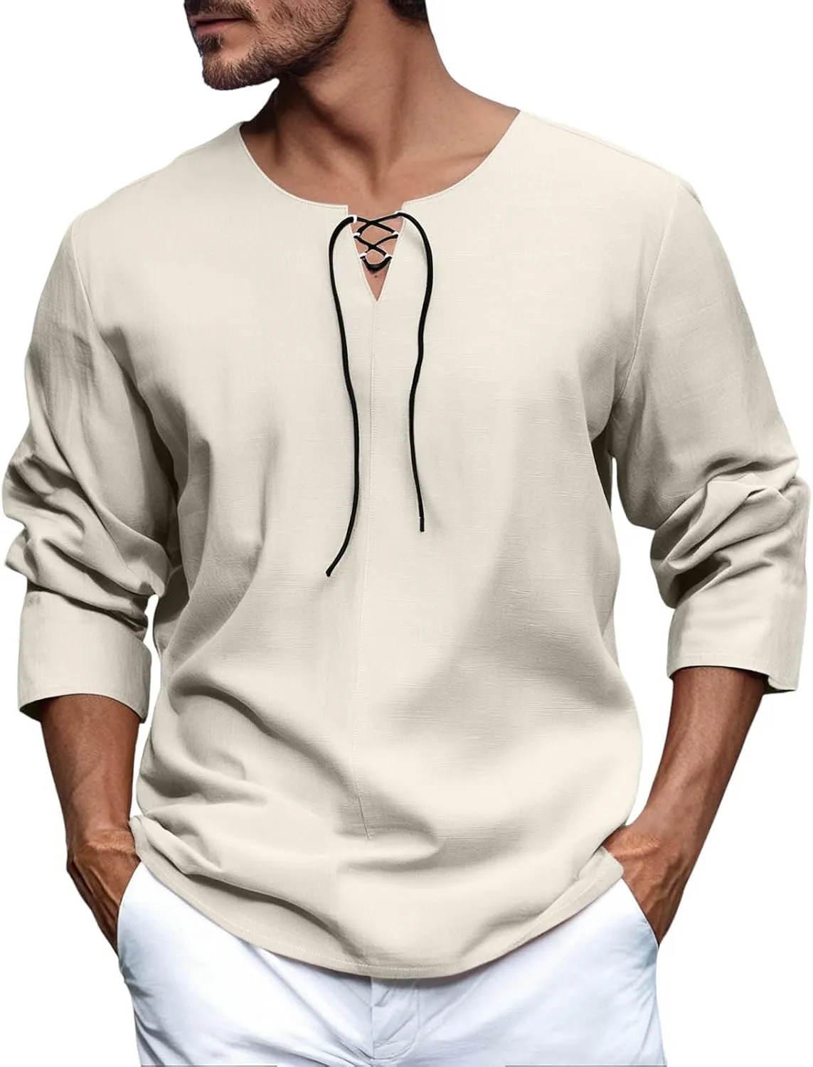 Men's Button Down Shirts Long SleeveV Neck Casual Shirts Lightweight Stretch Workout Undershirt Business Casual Tops