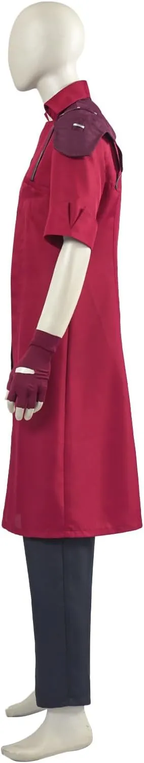 Mens Dante Cosplay Costume Halloween Devil Red Trench Coat Black Pants Outfits