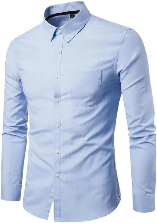 Men's Oxford Casual Long Sleeve Shirt Button-Down