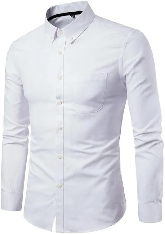 Men's Oxford Casual Long Sleeve Shirt Button-Down