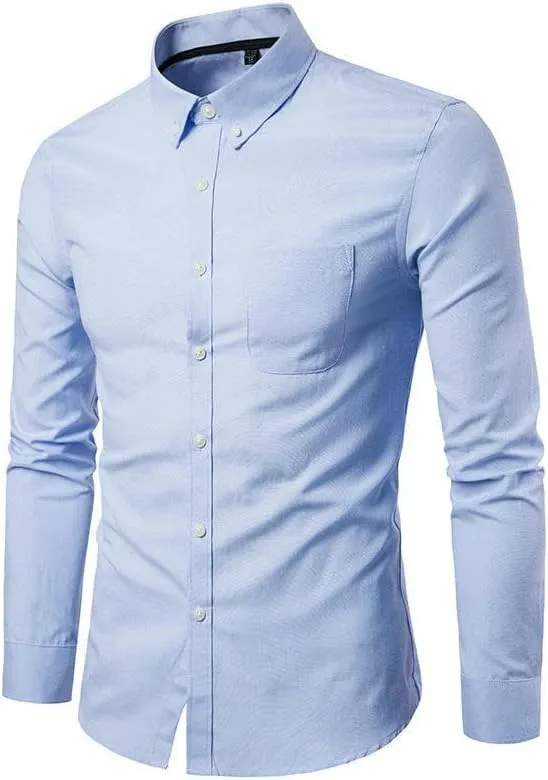 Men's Oxford Casual Long Sleeve Shirt Button-Down