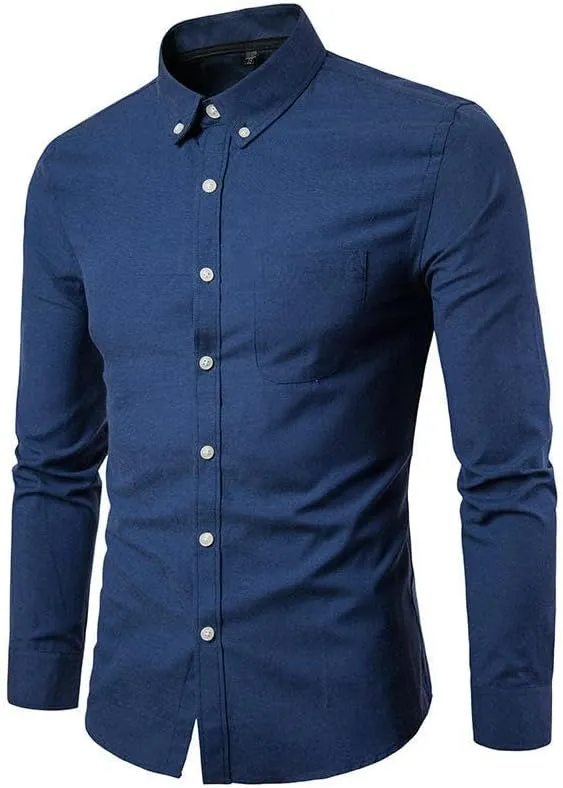 Men's Oxford Casual Long Sleeve Shirt Button-Down