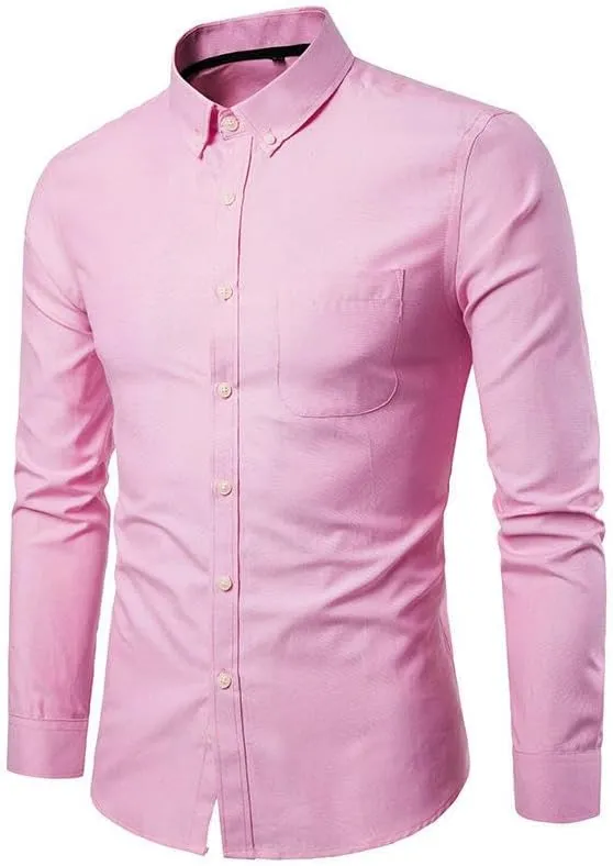 Men's Oxford Casual Long Sleeve Shirt Button-Down