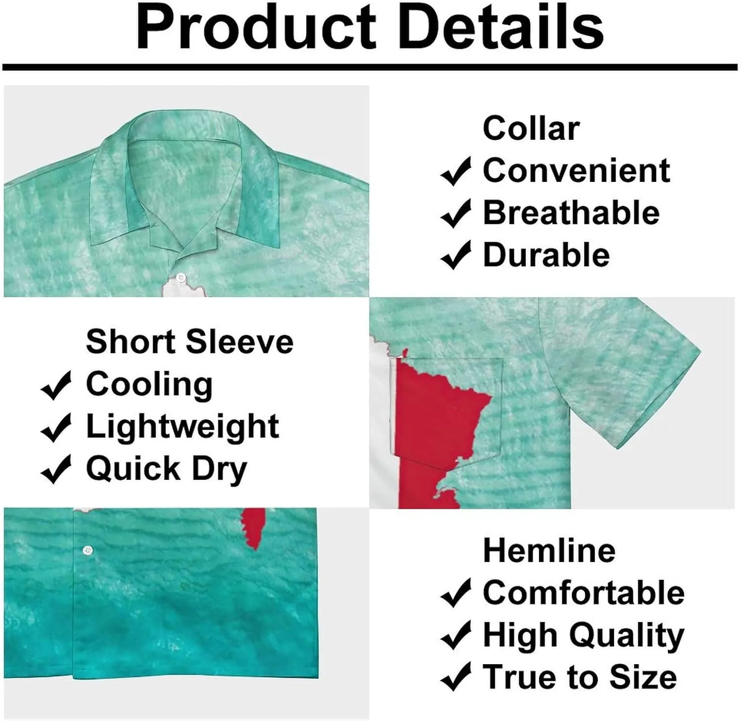 Men's Top Loose Turn Collar Short Sleeve Button Down Shirts Casual Shirt Blouses with Pocket