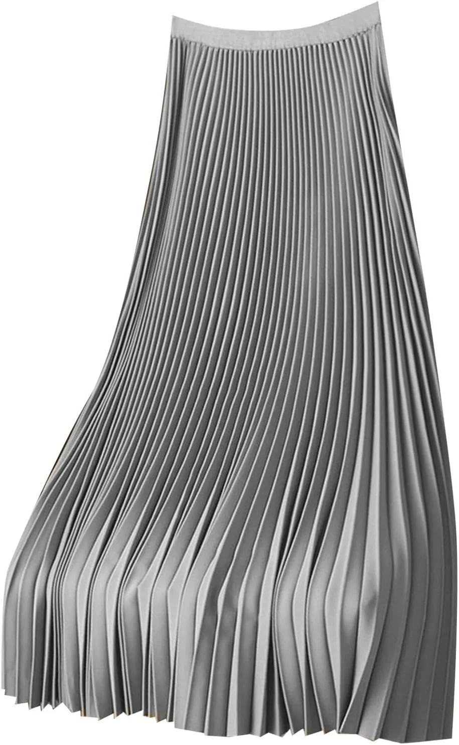Midi Skirts for Women Solid Color Premium Satin Pleated Skirt Plus Size Versatile Skirt