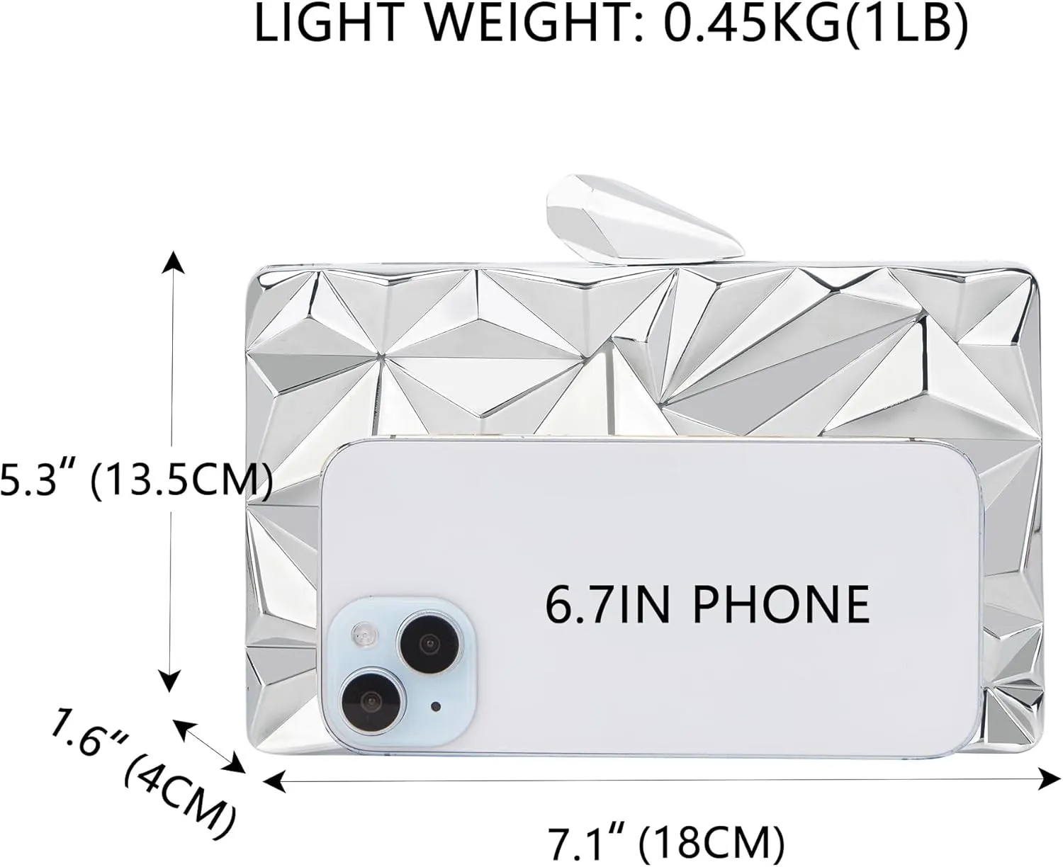 Milisente Women's Clutch Purses Metallic Bridal Party Geometric Evening Clutches Bags Cocktail Formal Handbags