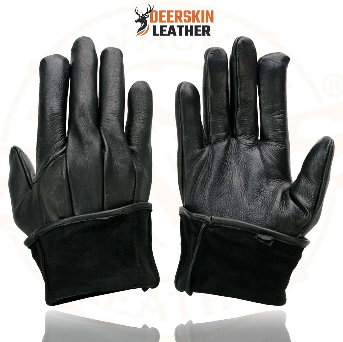 Milwaukee Leather Men's USA Deerskin Gauntlet Motorcycle Hand Gloves - Large