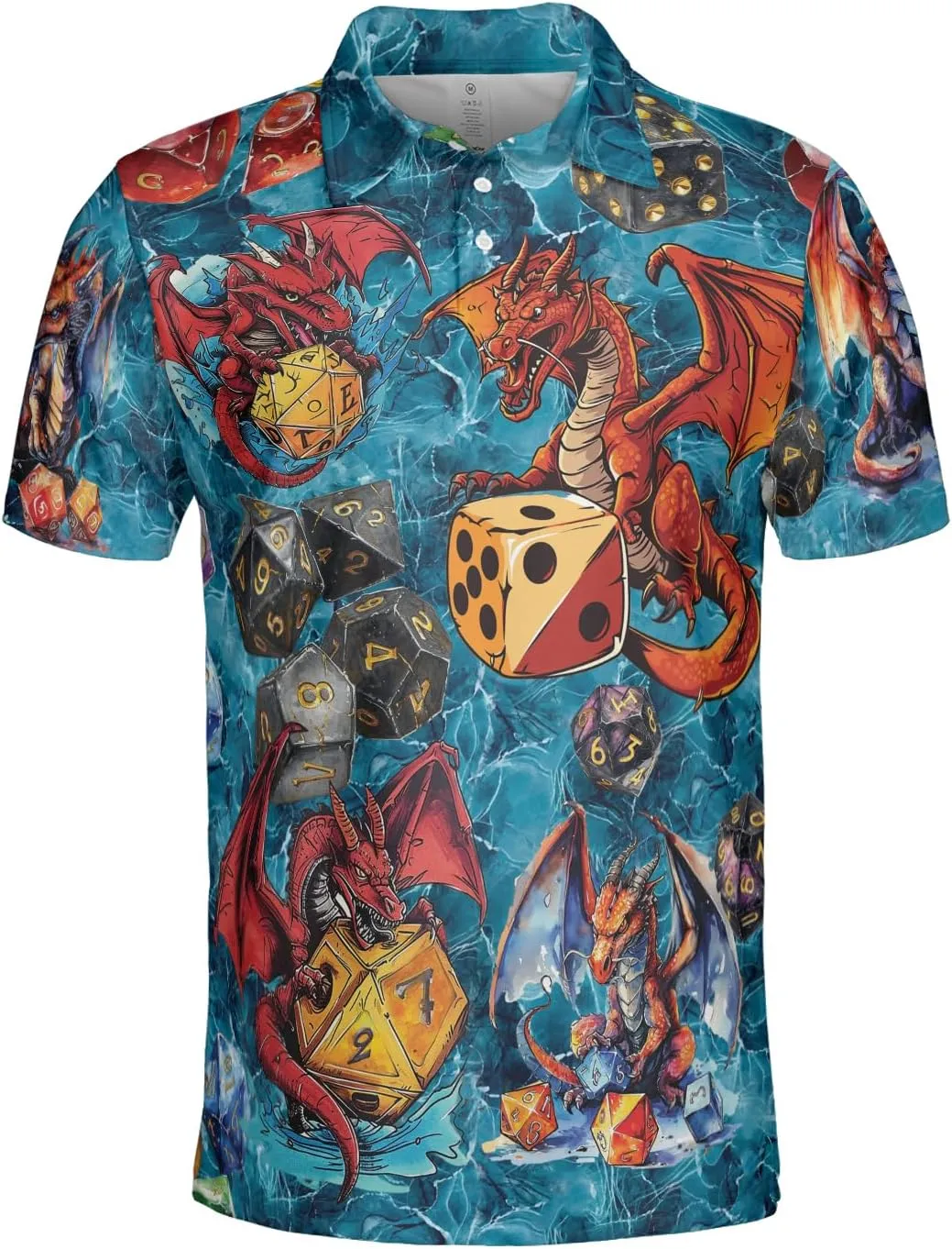 Mythical Dragon Polo Golf Shirts for Men Women - Dungeon Mens Polo Shirts Short Sleeve Mens Polo Shirts Dry Fit Serie 52