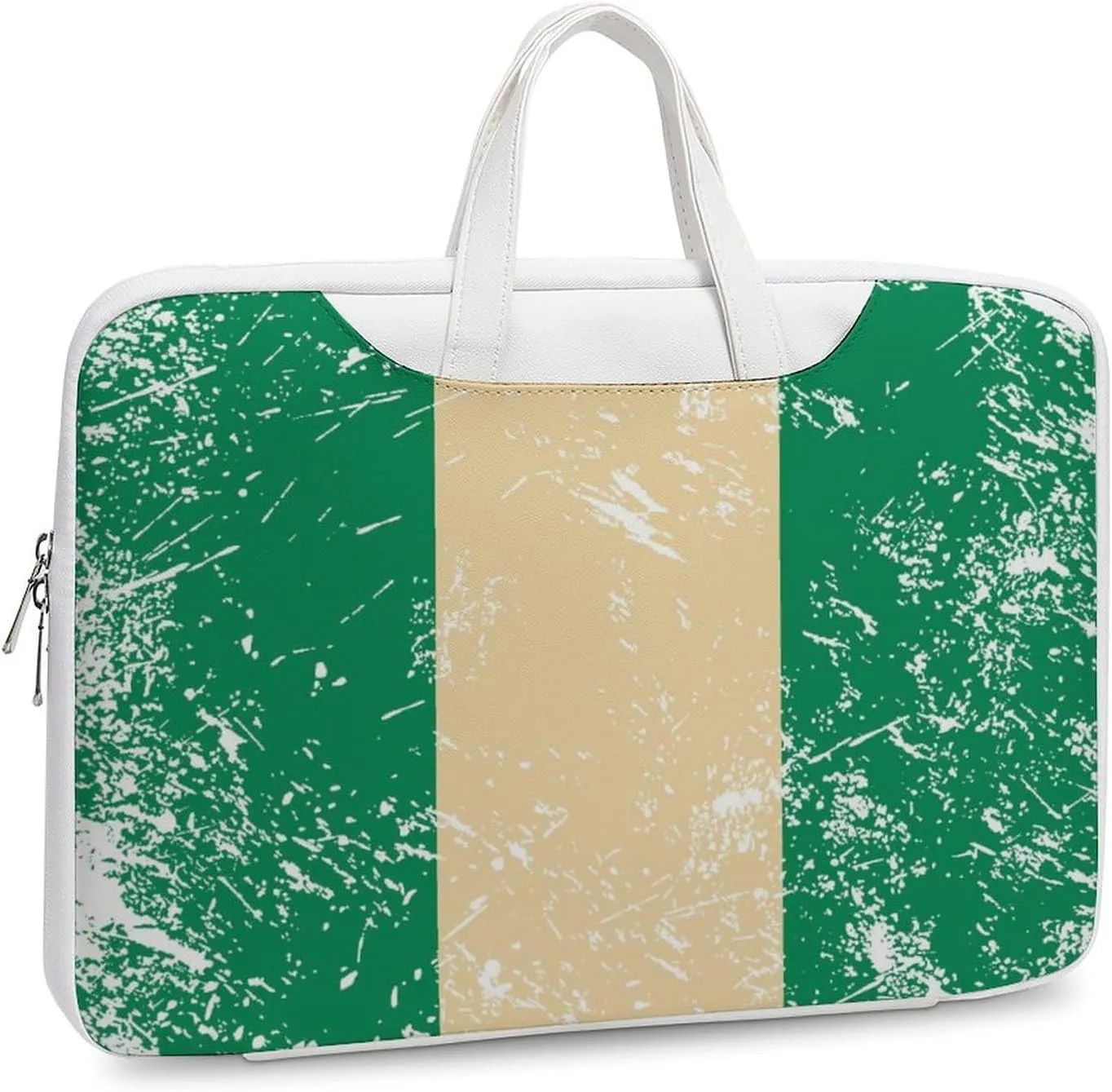 Nigeria Vintage Flag Leather Bag Laptop Case Slim Water Resistant Computer Bags with Handle Briefcase for Work