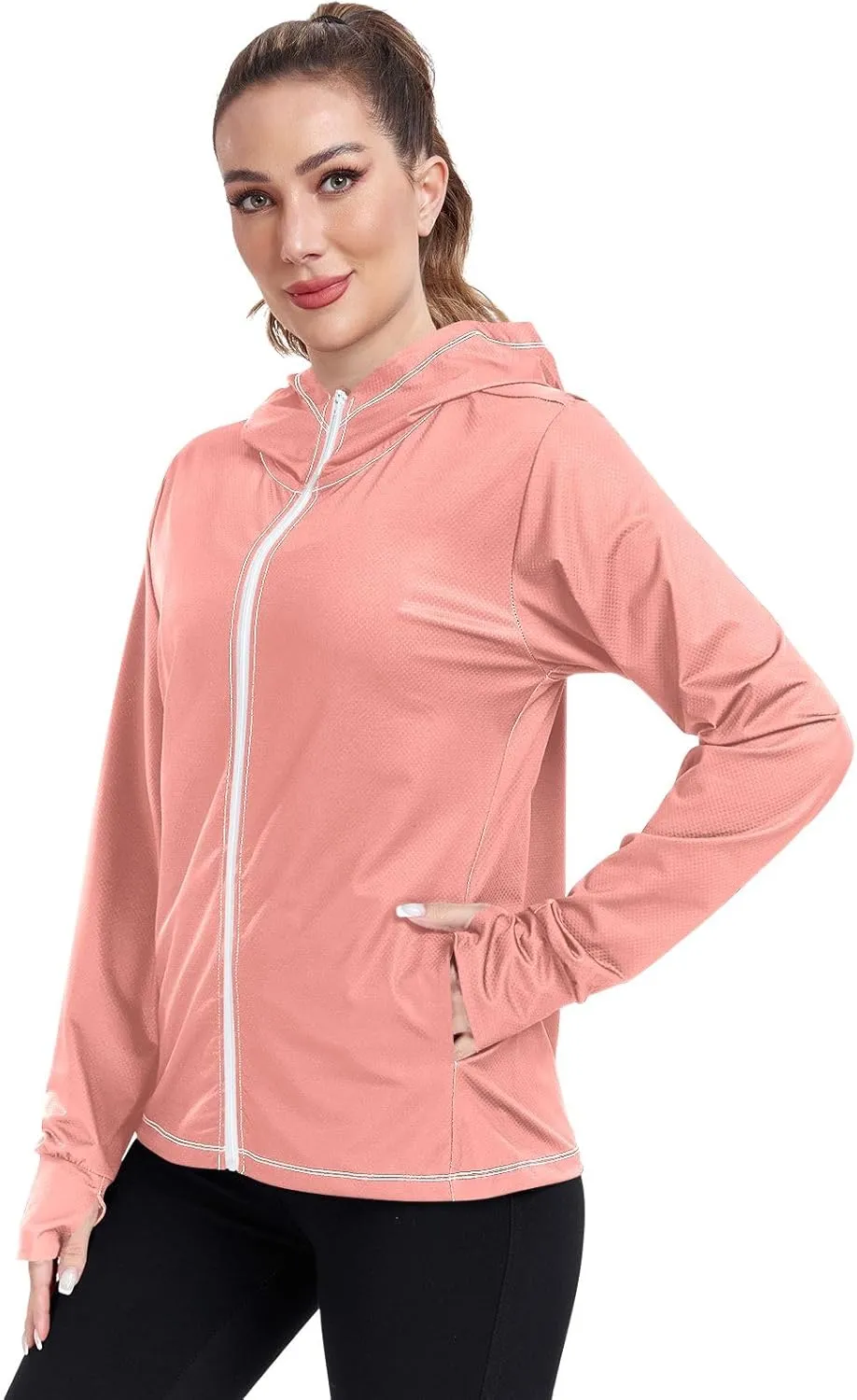 ODAWA Womens Sun Protection Shirts Long Sleeve Sun Shirt Zip Up Hoodie Womens Spf 50 Shirts