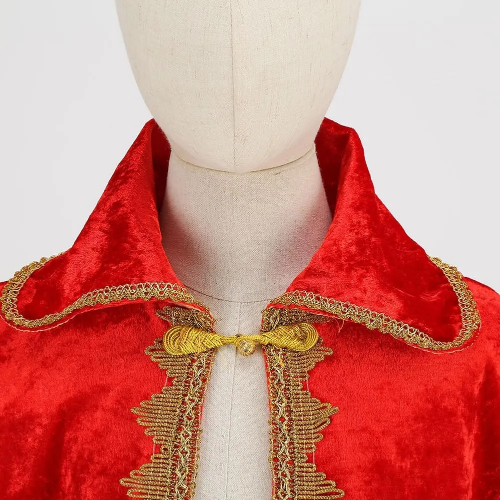 ODIZLI King Costume for Kids Aldult Robe Crown Scepter Set Boys Royal Prince Cape Dress Up Cosplay