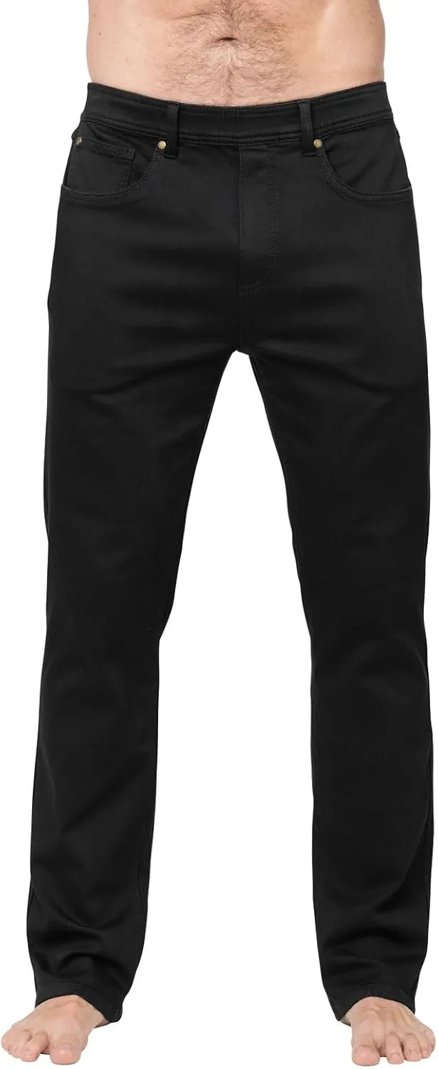 PajamaJeans Mens Pull On Jeans - Elastic Waist Pants Men - Pajama Jeans Denim Slim Straight Sweatpant Jeans Men Pull Up Jeans