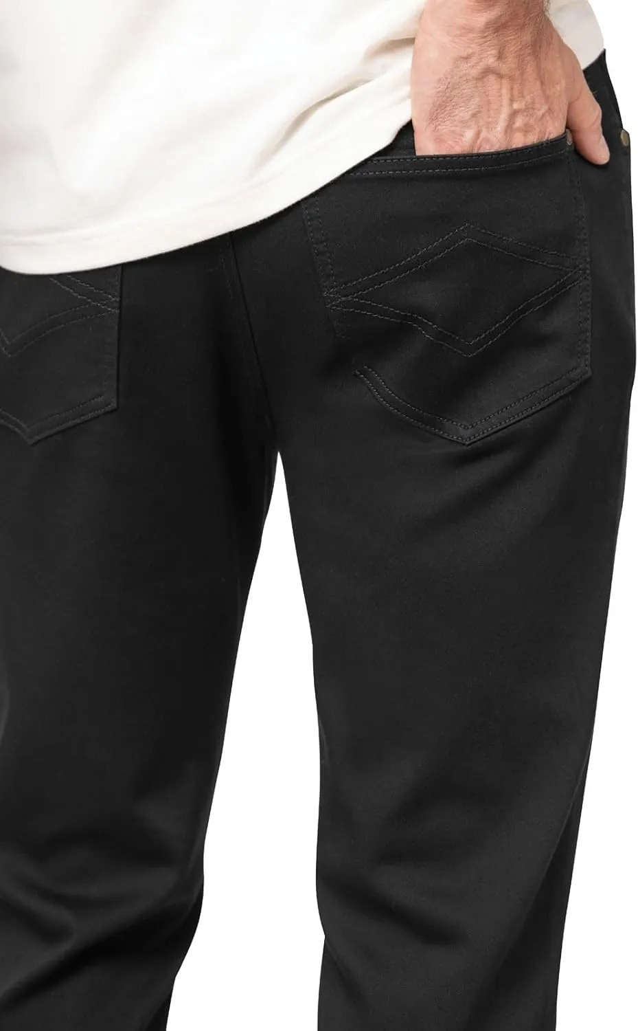 PajamaJeans Mens Pull On Jeans - Elastic Waist Pants Men - Pajama Jeans Denim Slim Straight Sweatpant Jeans Men Pull Up Jeans