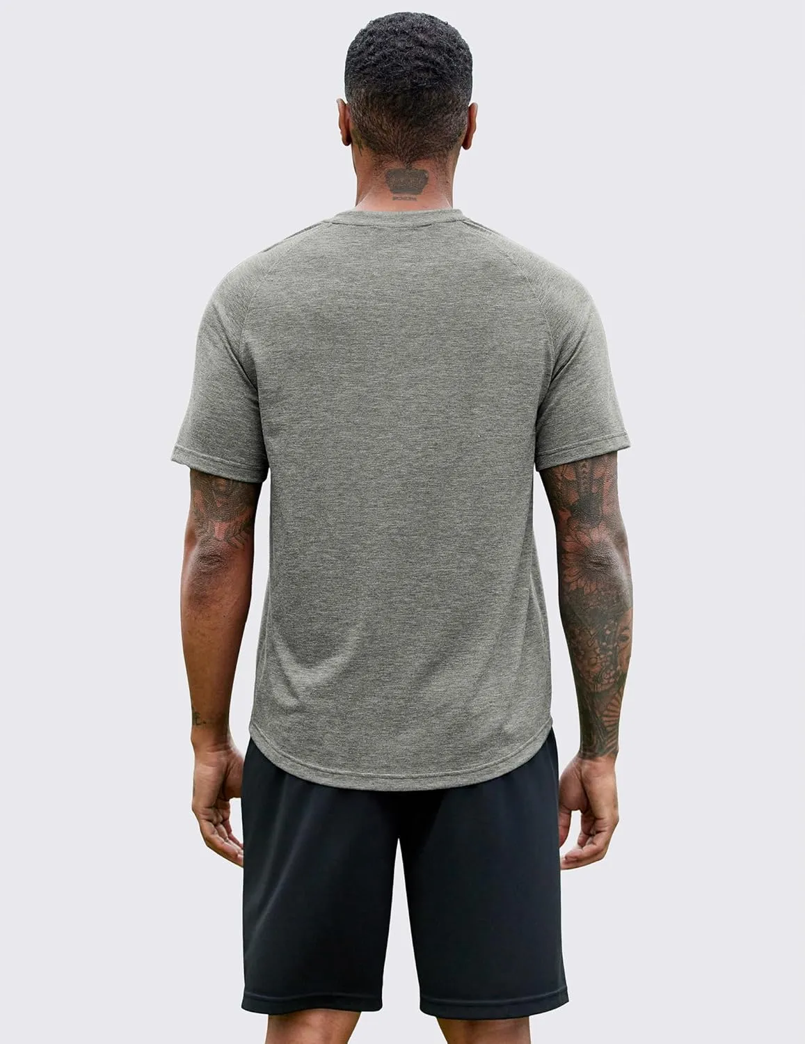 PINSPARK Men's 3 Pack Workout Shirts - Quick Dry Gym Athletic Shirts Moisture Wicking Short Sleeve T Shirts