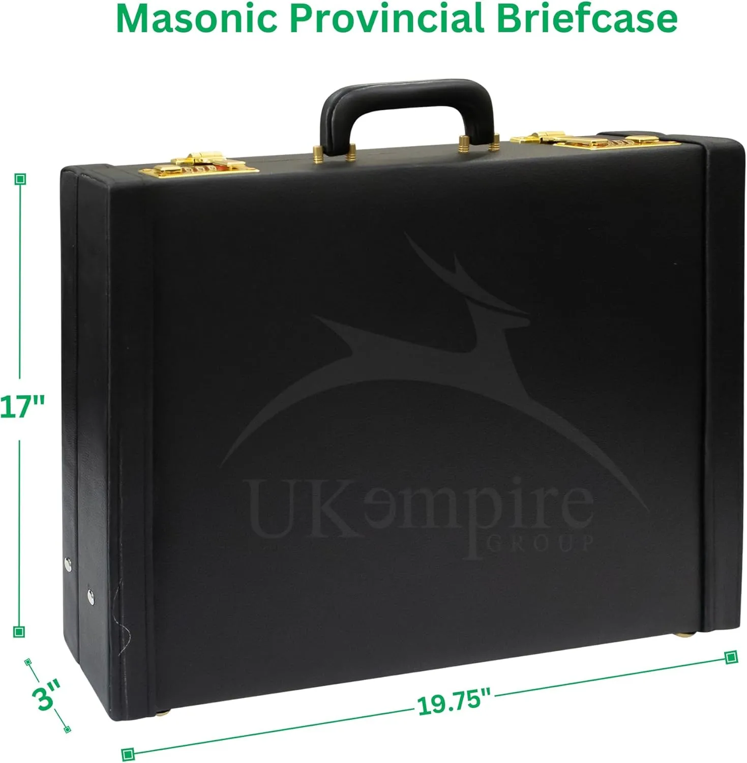 Premium Masonic Regalia Provincial Apron Hard Case Briefcase, Black Leather  Freemason Bags & Cases