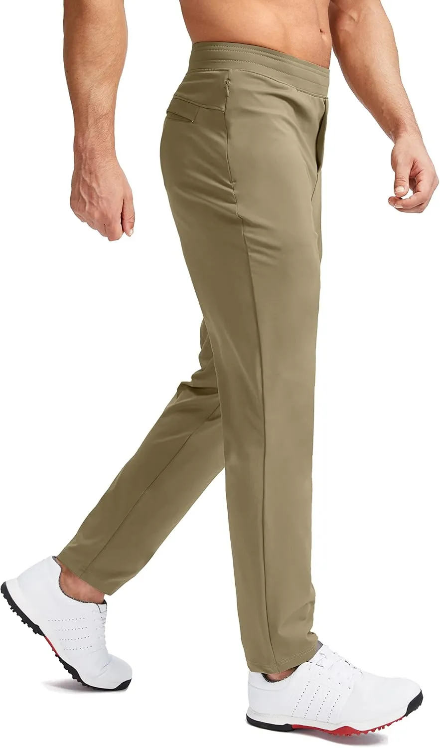Pudolla Men's Golf Pants Stretch Sweatpants with Zipper Pockets Slim Fit Work Casual Joggers Pants for Men