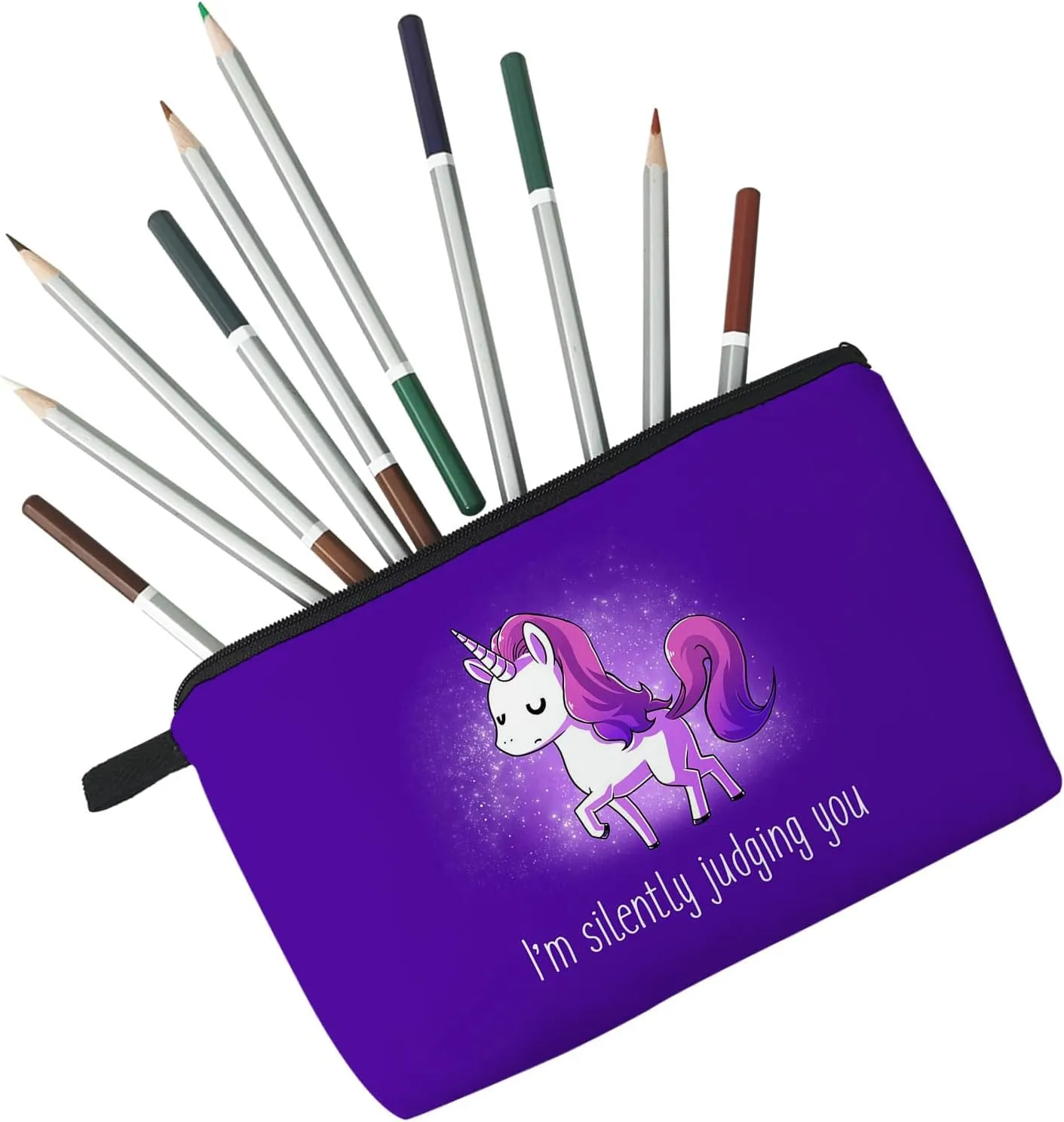 Purple Unicorn Gifts Makeup Bag Cute Small Makeup Organizer Bag Travel Toiletry Zipper Pouch Unicorn Gift Birthday Gift Purple Cartoon Unicorn Cosmetic Bag for Girls Unicorn Lovers