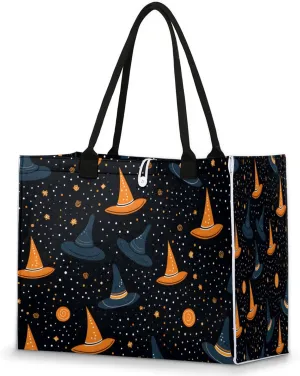 QsirBC Polka Dot Star Hats Large Beach Tote Bag for Women Adequate Capacity Kitchen Reusable Grocery Bag with Inner Zipper Pocket Travel Tote Handbag for Beach Pool Shopping Daily Use