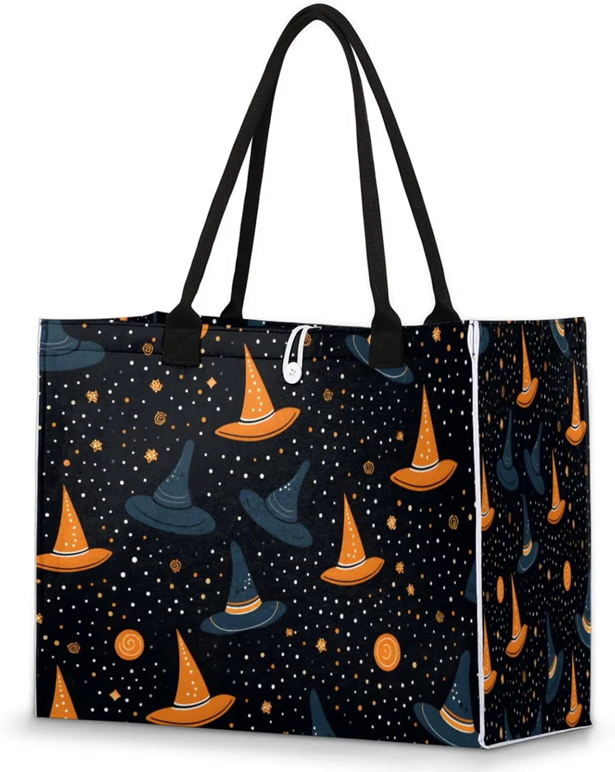 QsirBC Polka Dot Star Hats Large Beach Tote Bag for Women Adequate Capacity Kitchen Reusable Grocery Bag with Inner Zipper Pocket Travel Tote Handbag for Beach Pool Shopping Daily Use