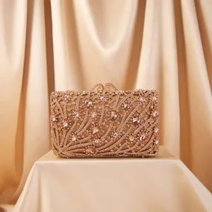 Rhinestone Diamond Party Clutch Purse Crystal Gemstone Women Evening Clutches Bags Female Handbag Wedding(D)