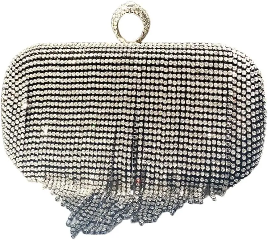 RhinestoneTassel Evening Bag Party Wedding Clutches Lady Handbag for Women Girl Cocktail Crossbody Shoulder Bag