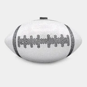 Silver Bling Football Clutch