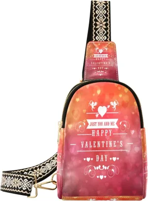 Small Sling Bag Waist Packs Leather Crossbody Packs Chest Bag Valentines Day Celebration for Women Travel Belt Purse