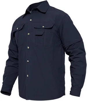 Tactical Military Shirts Men Summer Quick Dry Shirts Long Sleeve Lightweight Hiking Camping Travel Shirts
