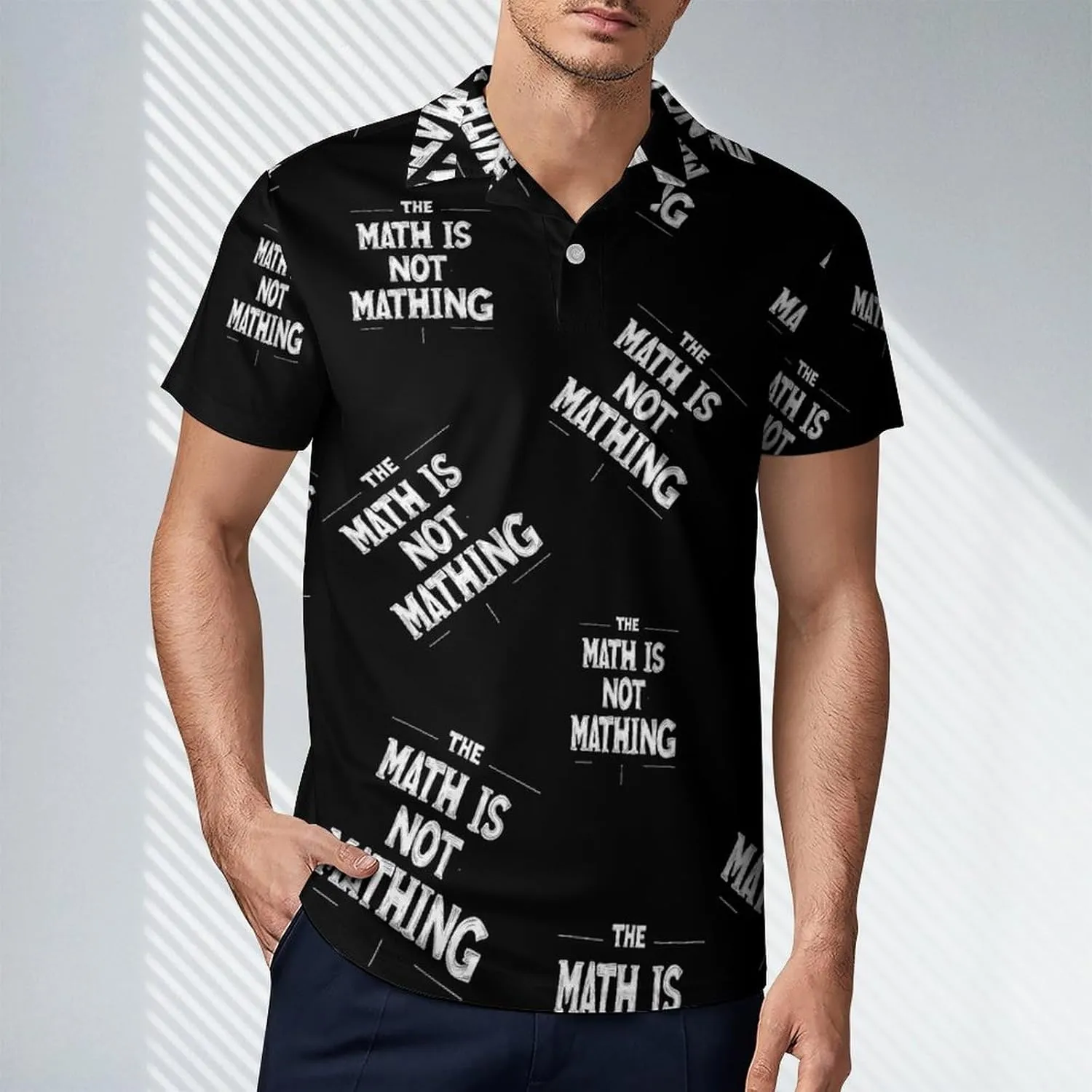 The Math Is Not Mathing Men's Polo-Shirt Regular-Fit Short Sleeve Sports Quick Dry Golf Tennis T-Shirt