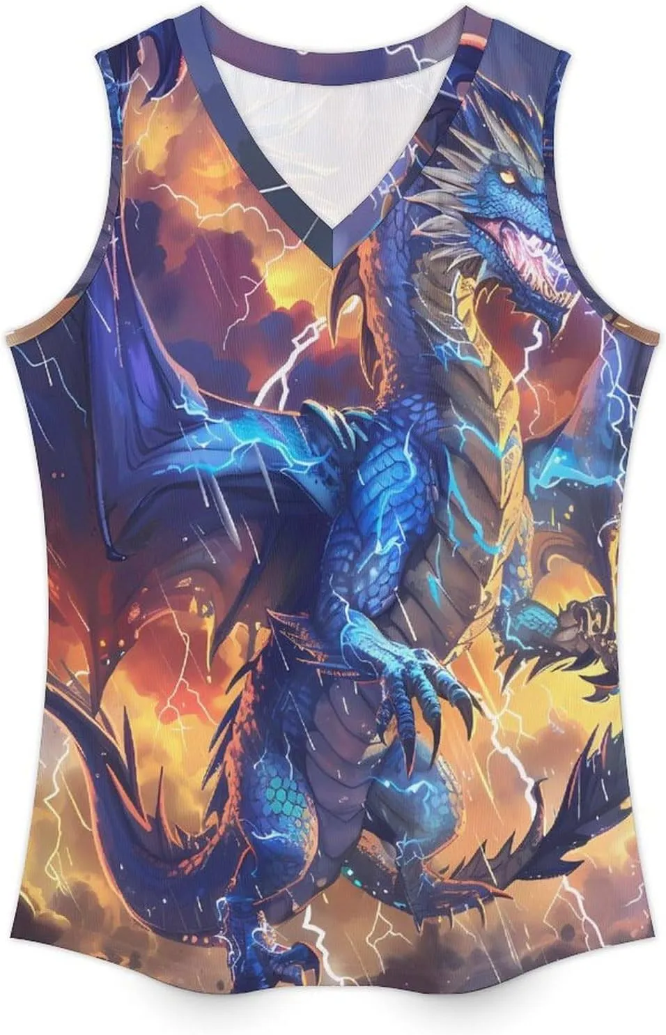 Thunder Blue Dragon Women's Tank Top Sleeveless V Neck T Shirt Casual Vests Funny Blouses
