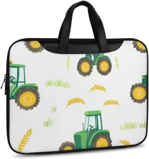 Tractors Farm Wheat Leather Bag Laptop Case Slim Water Resistant Computer Bags with Handle Briefcase for Work