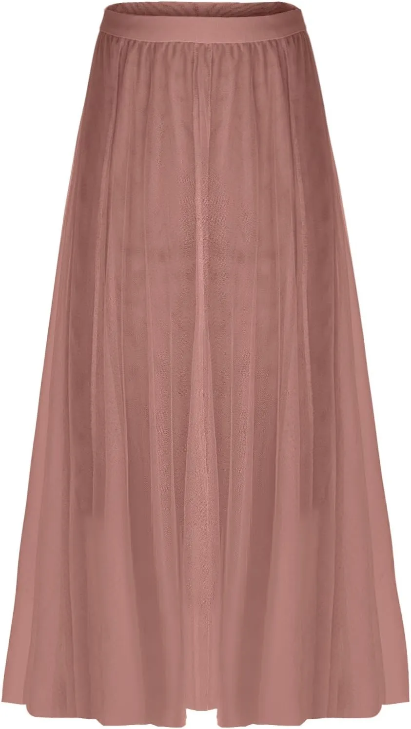 Tulle Skirts for Women Pleated Layered Tutu Skirt Ladies Elegant Flowy Long Skirts Bridesmaid Wedding Midi Skirt