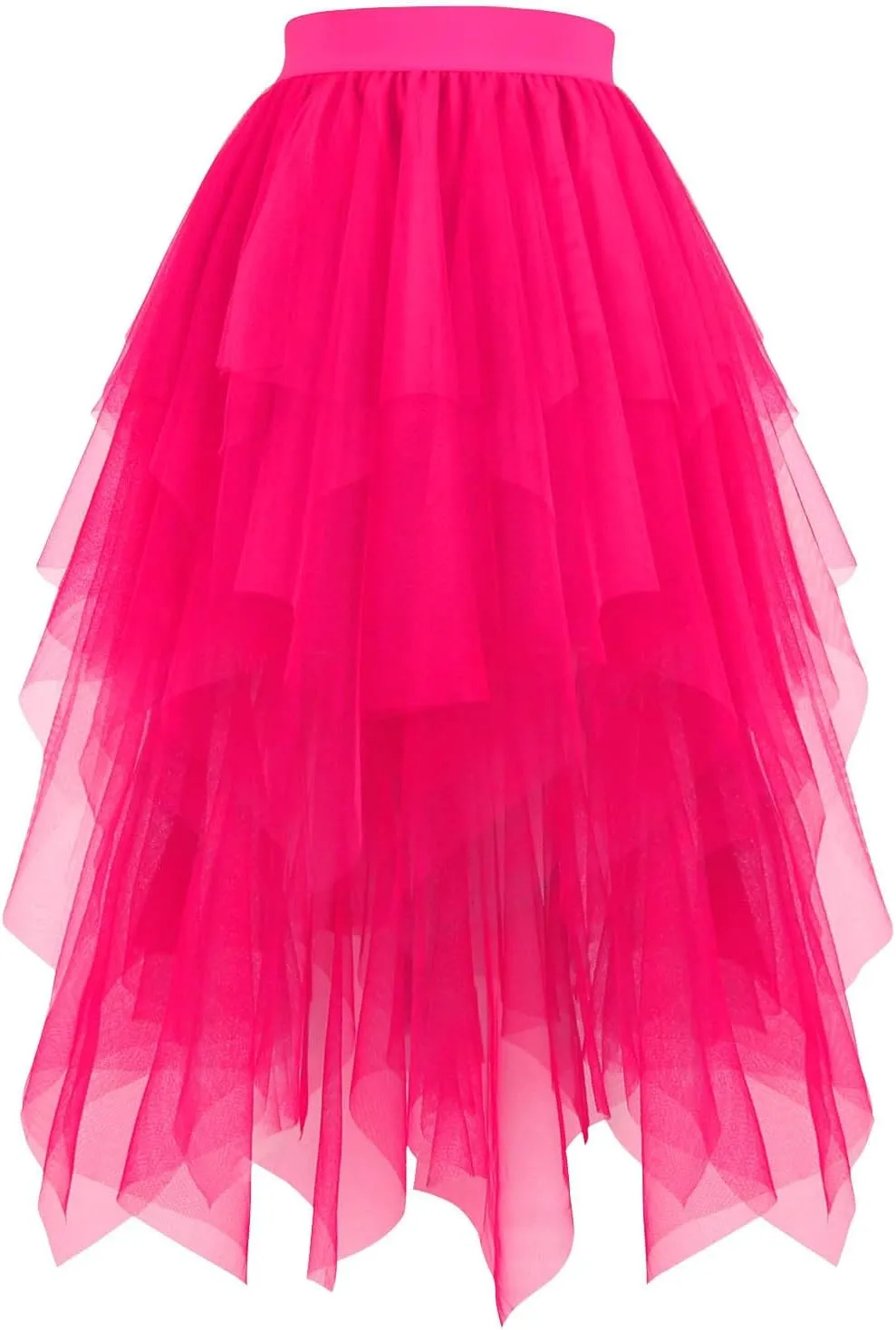 Tulle Skirts Women High Low Layered Skirts A Line Tutu Skirts Flowy Dance Skirts Midi Length Mesh Skirt Puffy Skirt