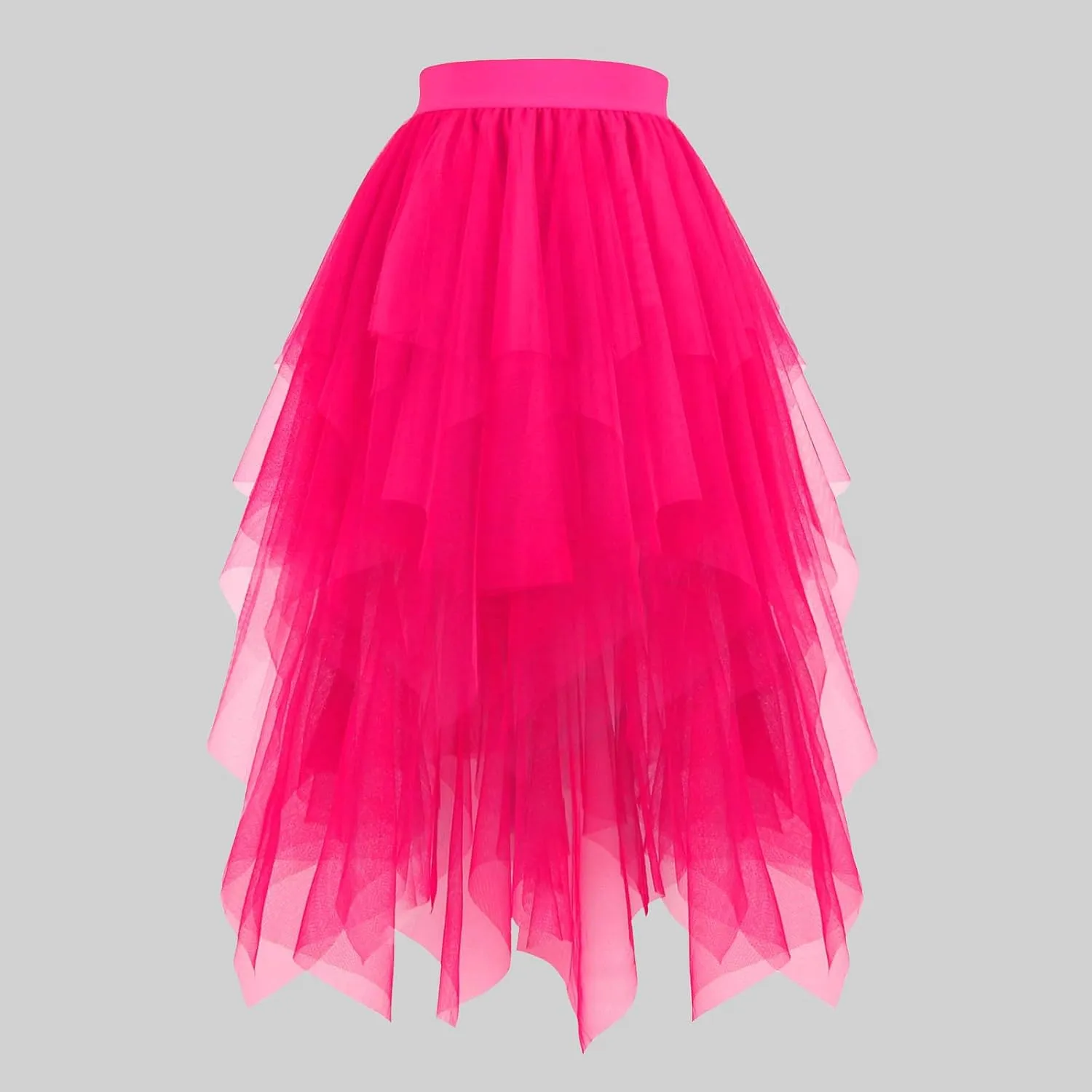 Tulle Skirts Women High Low Layered Skirts A Line Tutu Skirts Flowy Dance Skirts Midi Length Mesh Skirt Puffy Skirt