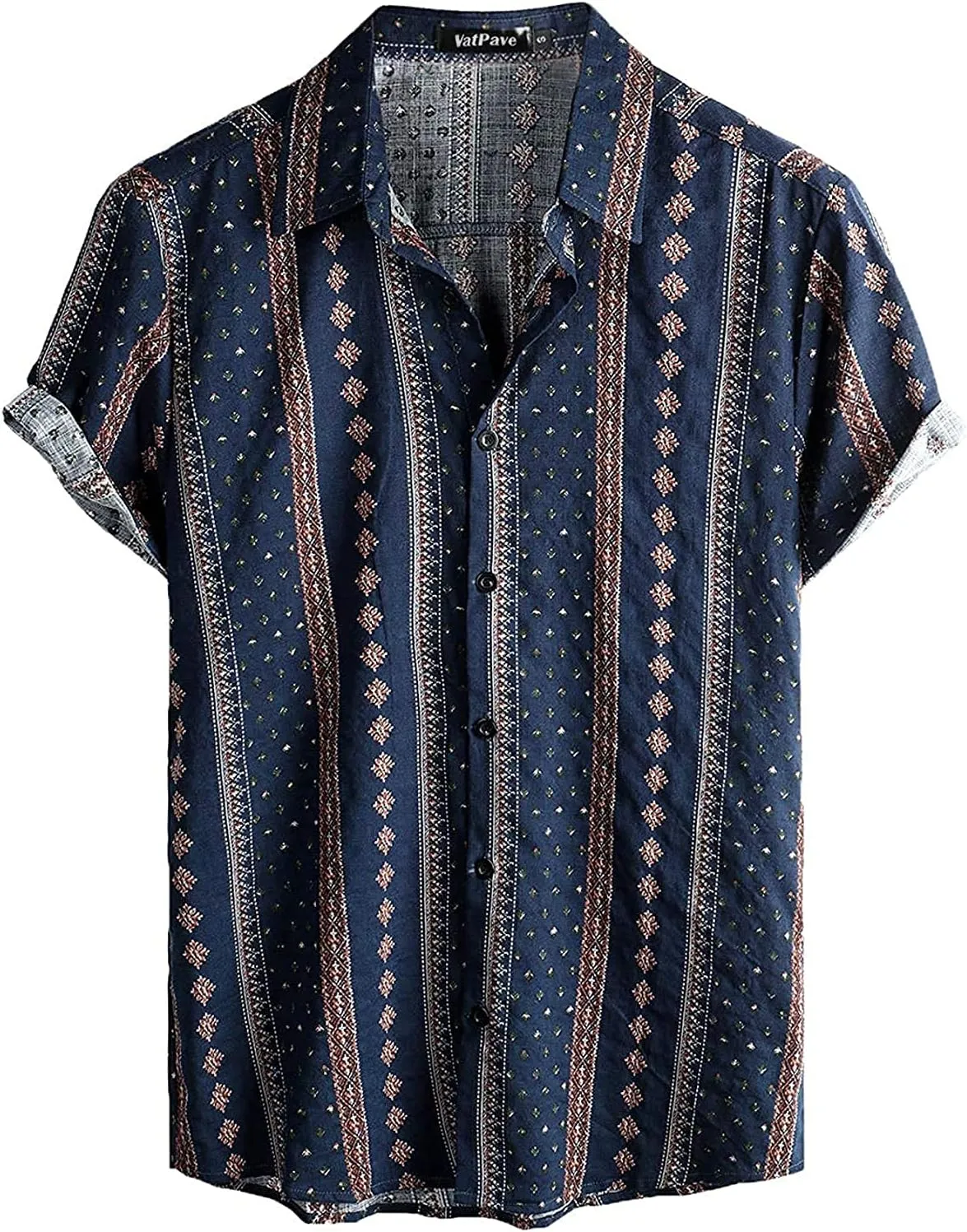 VATPAVE Mens Floral Hawaiian Shirts Short Sleeve Button Down Beach Shirts Suits