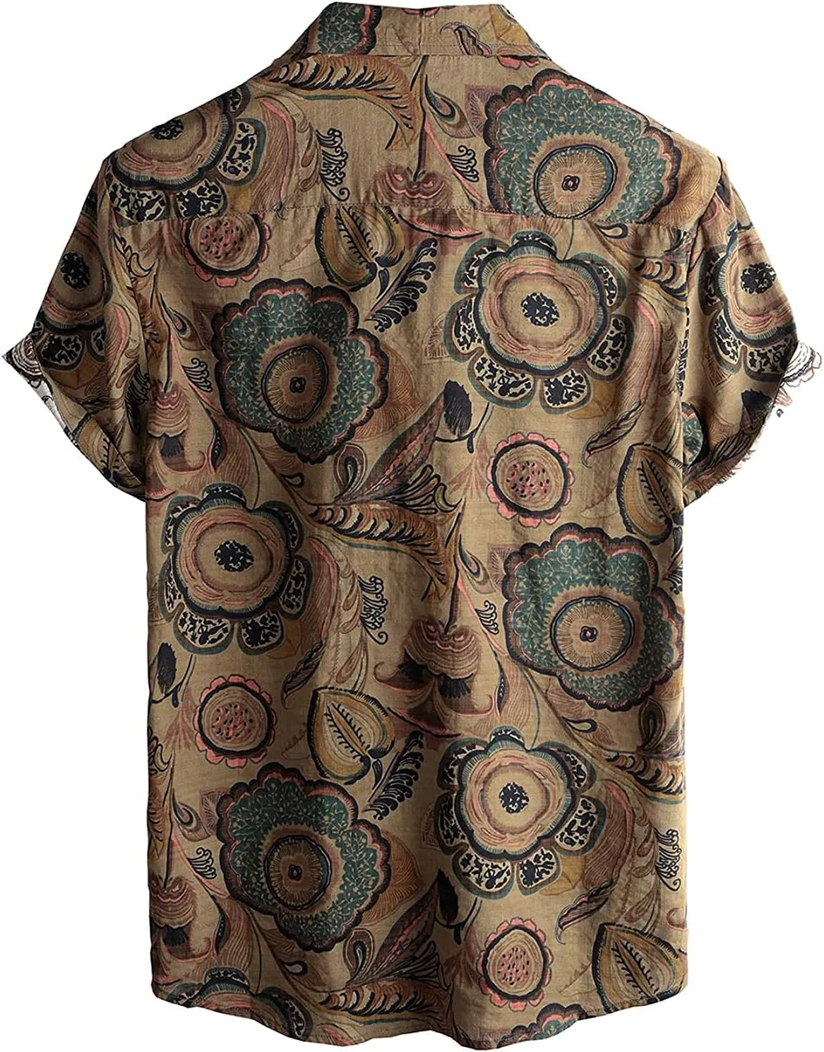 VATPAVE Mens Floral Hawaiian Shirts Short Sleeve Button Down Beach Shirts Suits