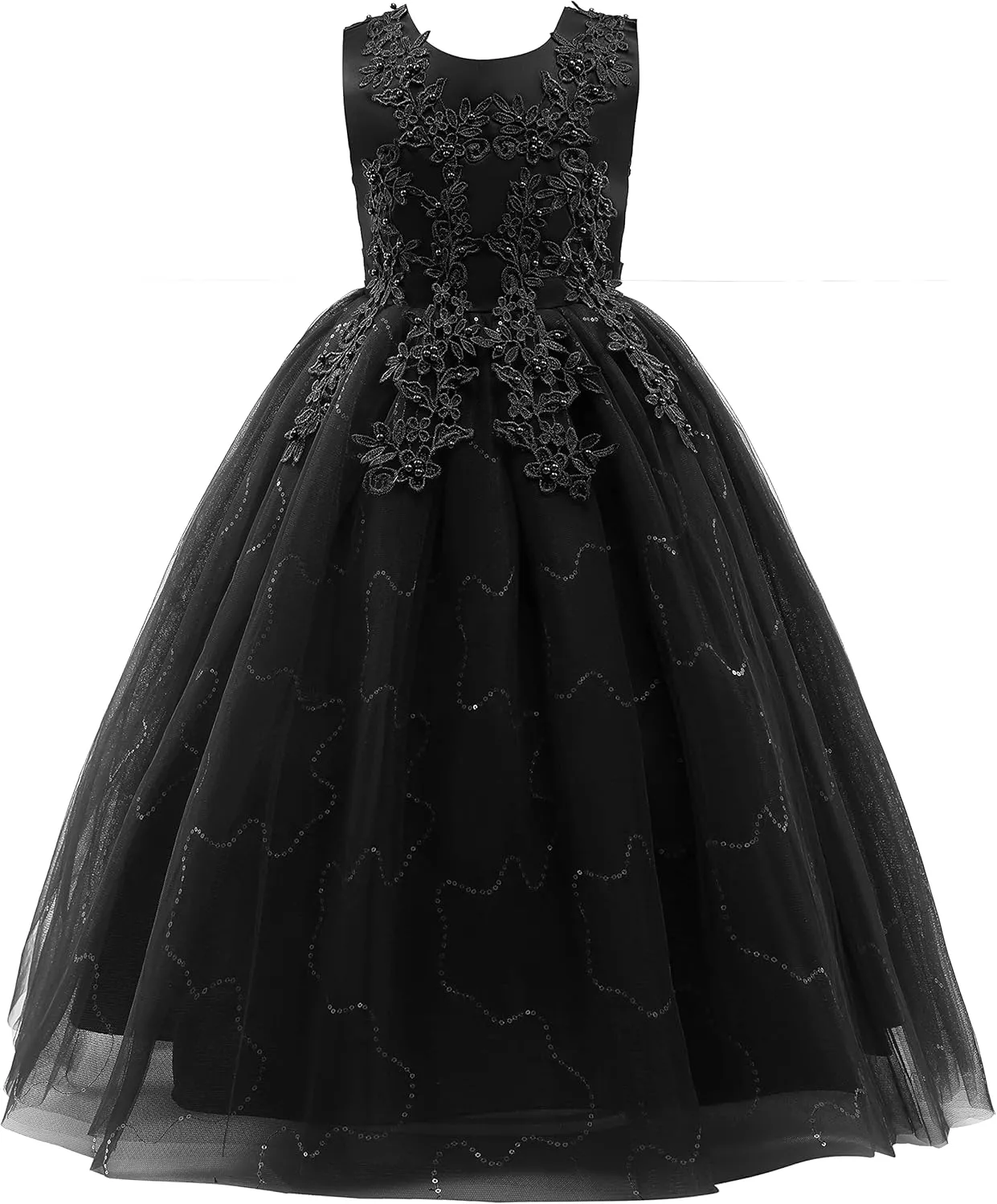 Weileenice Little/Big Girls Lace Bridesmaid Dress Flower Kid Wedding Ball Gown Toddler Princess Pageant Evening Dresses