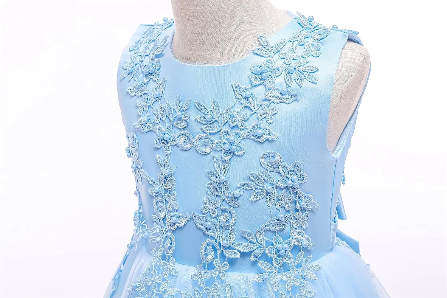 Weileenice Little/Big Girls Lace Bridesmaid Dress Flower Kid Wedding Ball Gown Toddler Princess Pageant Evening Dresses