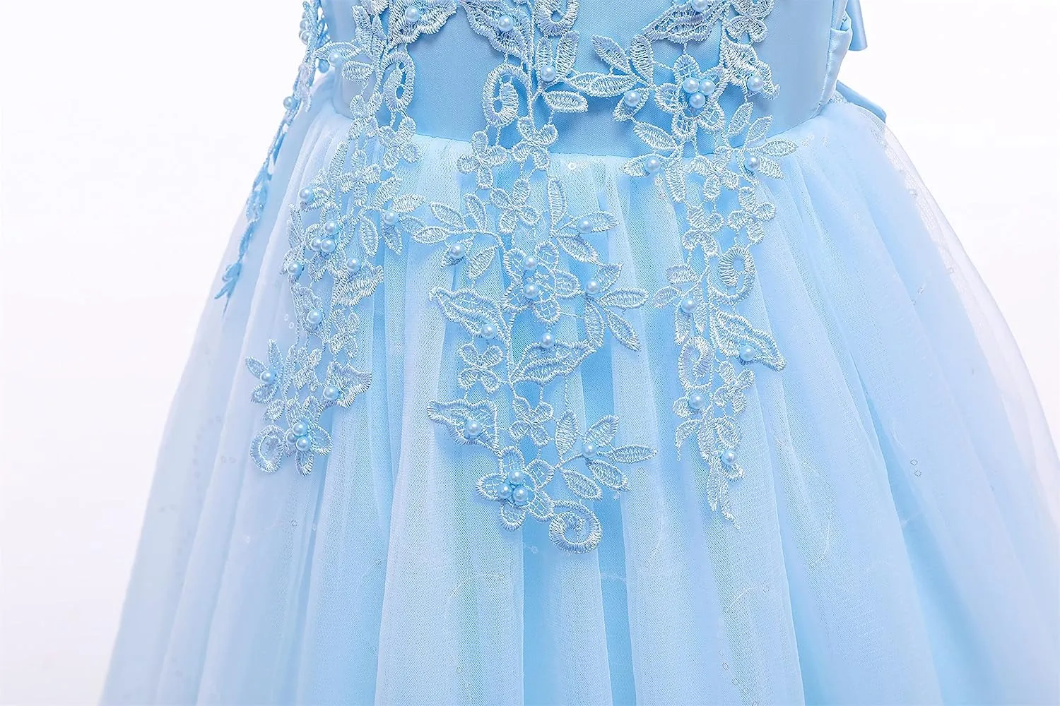 Weileenice Little/Big Girls Lace Bridesmaid Dress Flower Kid Wedding Ball Gown Toddler Princess Pageant Evening Dresses