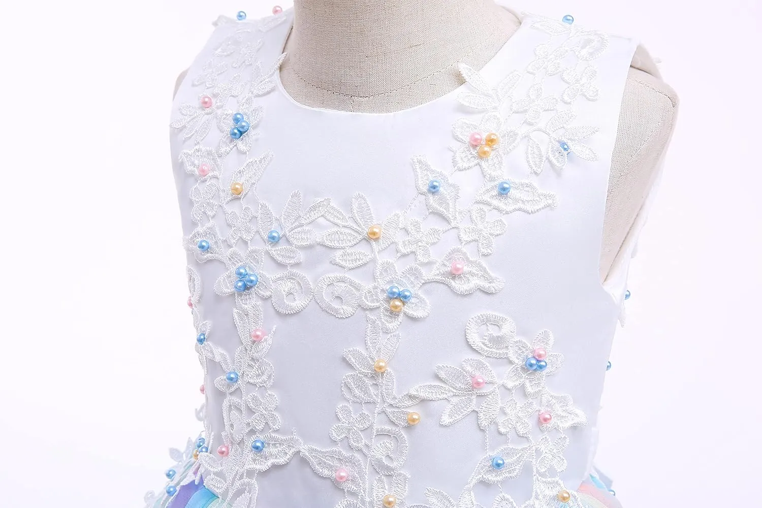 Weileenice Little/Big Girls Lace Bridesmaid Dress Flower Kid Wedding Ball Gown Toddler Princess Pageant Evening Dresses