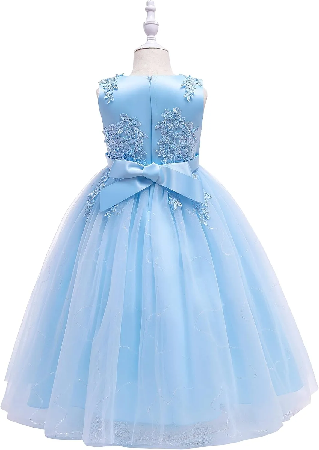 Weileenice Little/Big Girls Lace Bridesmaid Dress Flower Kid Wedding Ball Gown Toddler Princess Pageant Evening Dresses