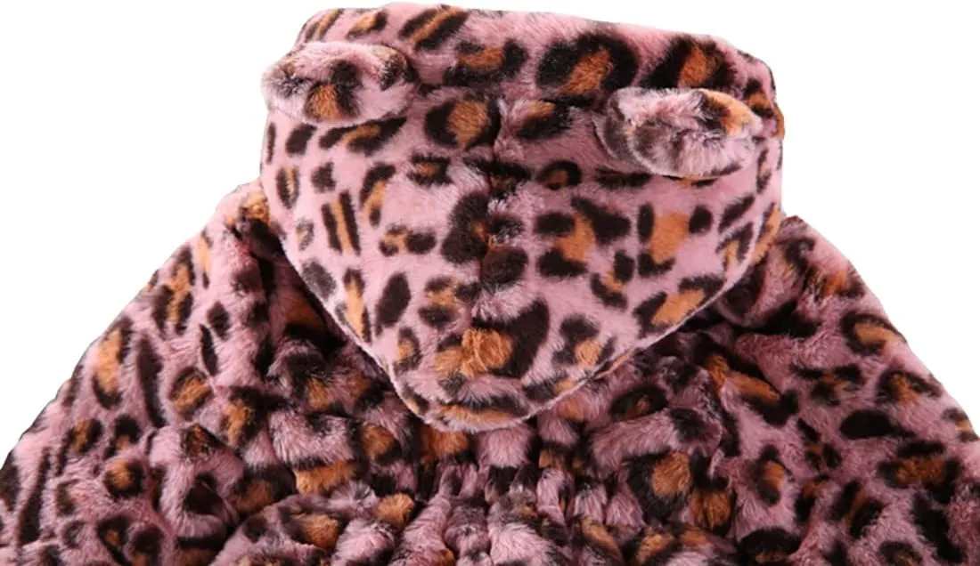 WEONEDREAM Toddler Girls Winter Fleece Coat Kids Hooded Faux Fur Jacket Baby Warm Outwear