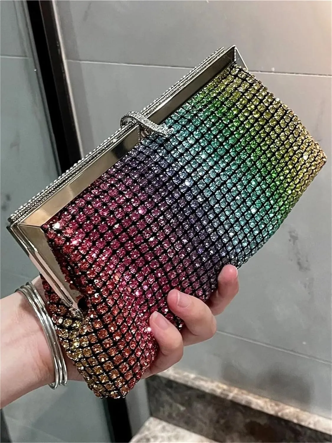 Women Evening Bags And Clutches Formal Dinner Diamond Handbags Wedding Rhinestone Purse For Walks