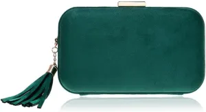 Women Evening Bags Fashion Velvet Lady Shoulder Purse Tassel Female Party Wedding Clutches(D)