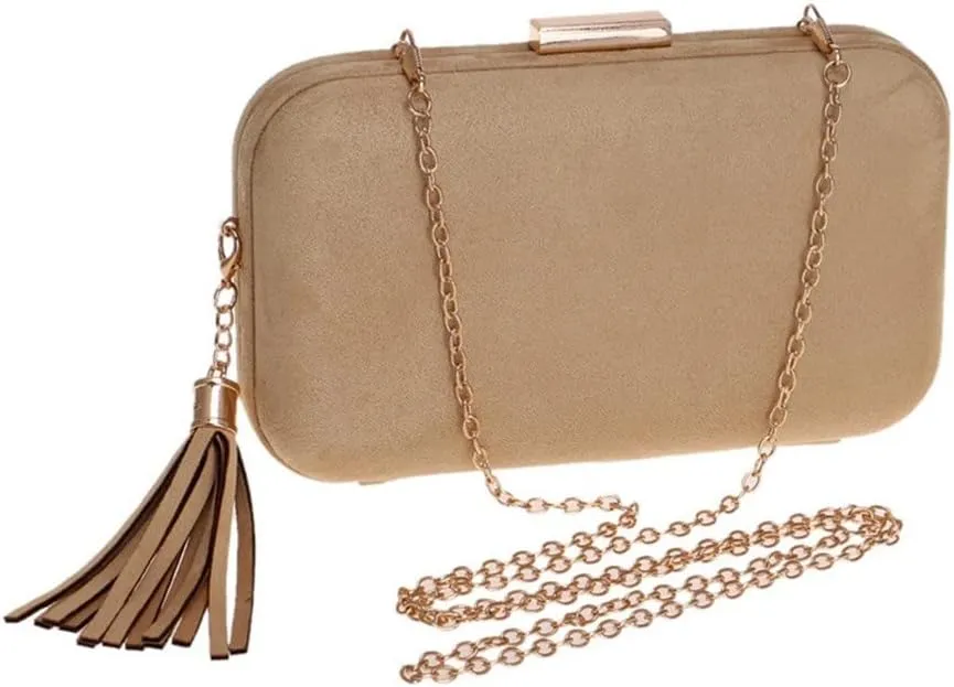 Women Evening Bags Fashion Velvet Lady Shoulder Purse Tassel Female Party Wedding Clutches(D)