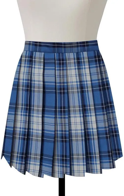 Women Vintage Plaid Print Pleated Skirt High Waisted Uniform Role Play Mini Skirts Casual Streetwear A-line Skirts